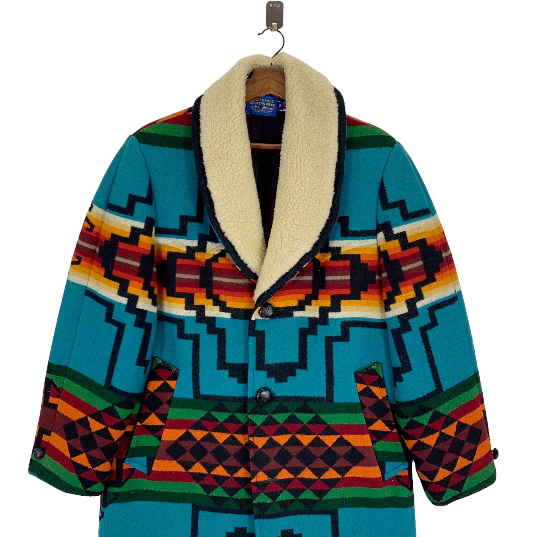 Vintage Pendleton Aztec Southwestern Blanket Native American Wool