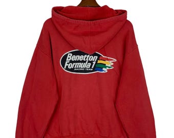 Vintage United Colors Of Benetton Benetton Formula 1 Racing Hoodie Sweater