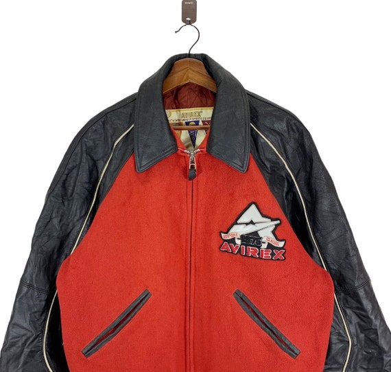 Vintage AVIREX USA Varsity Leather Bomber Jacket - image 4