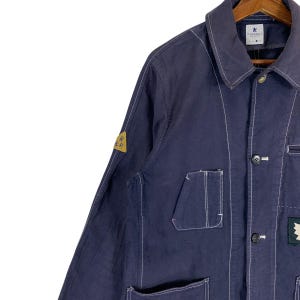 Vintage R.Newbold By Paul Smith French Work Jacket/Indigo Chore Coat Contrast Stitch/Japanese Workwear image 5