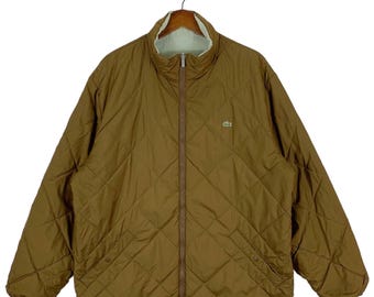 Vintage 90s Lacoste Jacket Puffer Down Jacket Embroidery