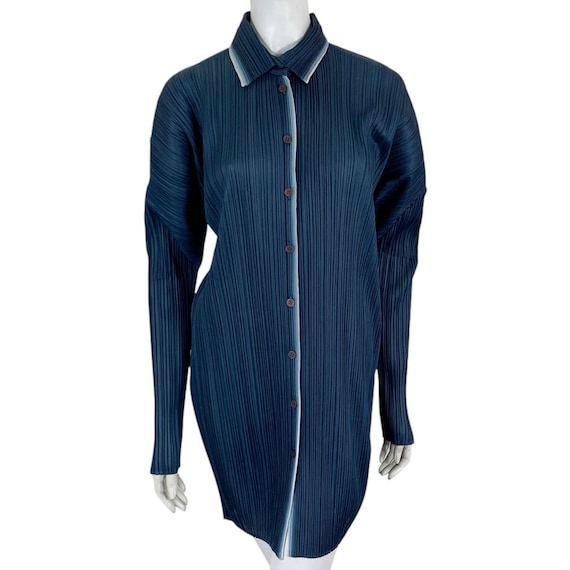Pleats Please, Vintage Issey Miyake Pleats Please Homme Plisse Women Button Dress