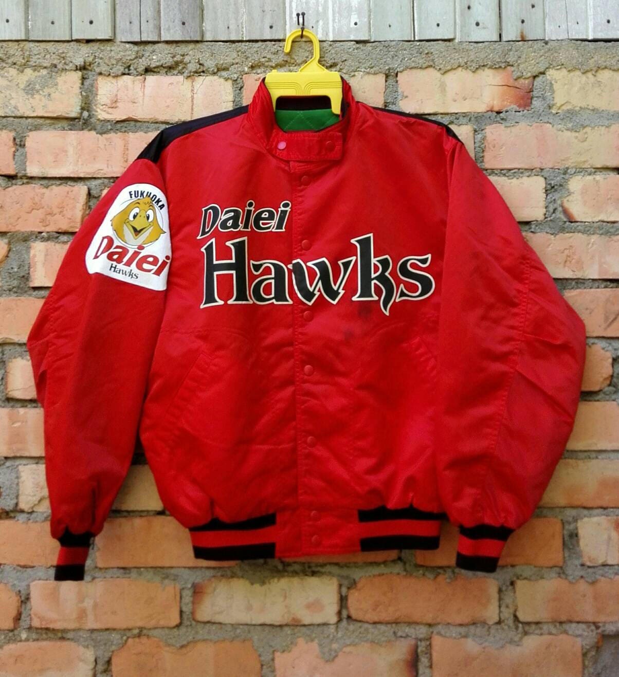 Rare!!! Vintage Rawlings Fukuoka Daiei Hawks Jacket by Asics