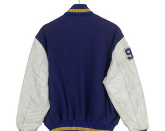 スタジャン 80年代 Albion Knitting Mills Vintage Albion Knitting Mills Award Varsity Leather Bomber Jacket