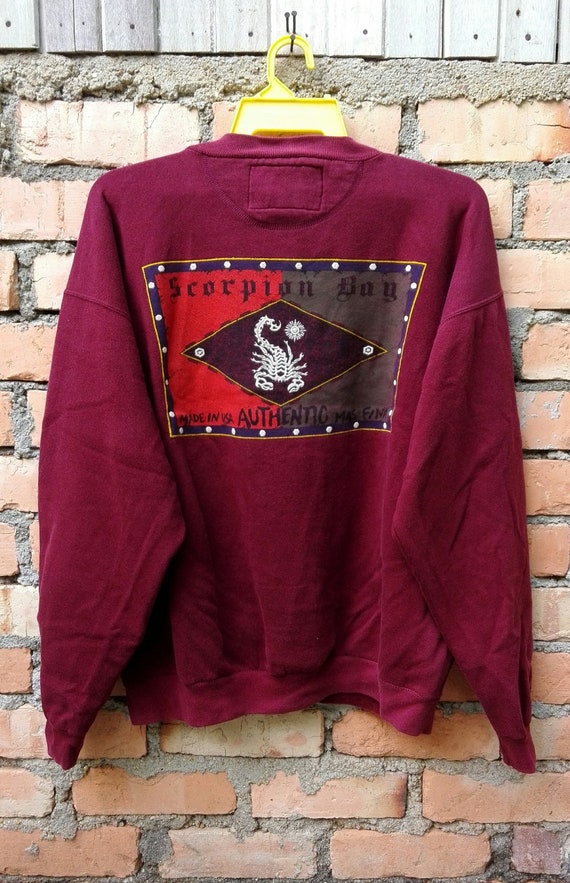 Vintage 90s Scorpion Bay Big Logo Surf-wear Pullover Jumpers Crewneck Large  Size