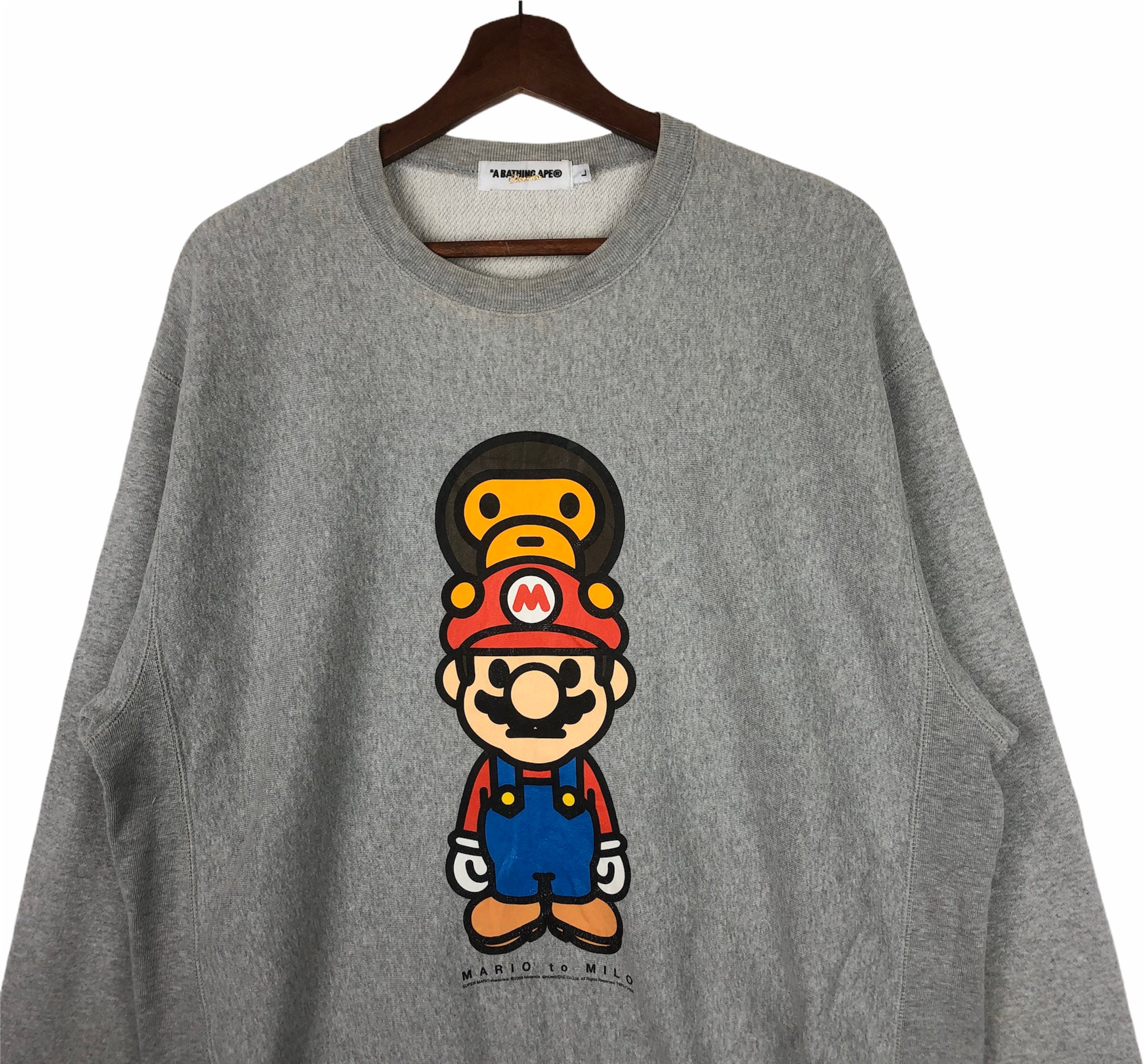 Vintage Bathing Apes Super Mario Crewneck Etsy UK