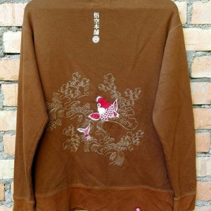 Selten!!! Sukajan Koi Fisch Stickerei Pullover Large Size