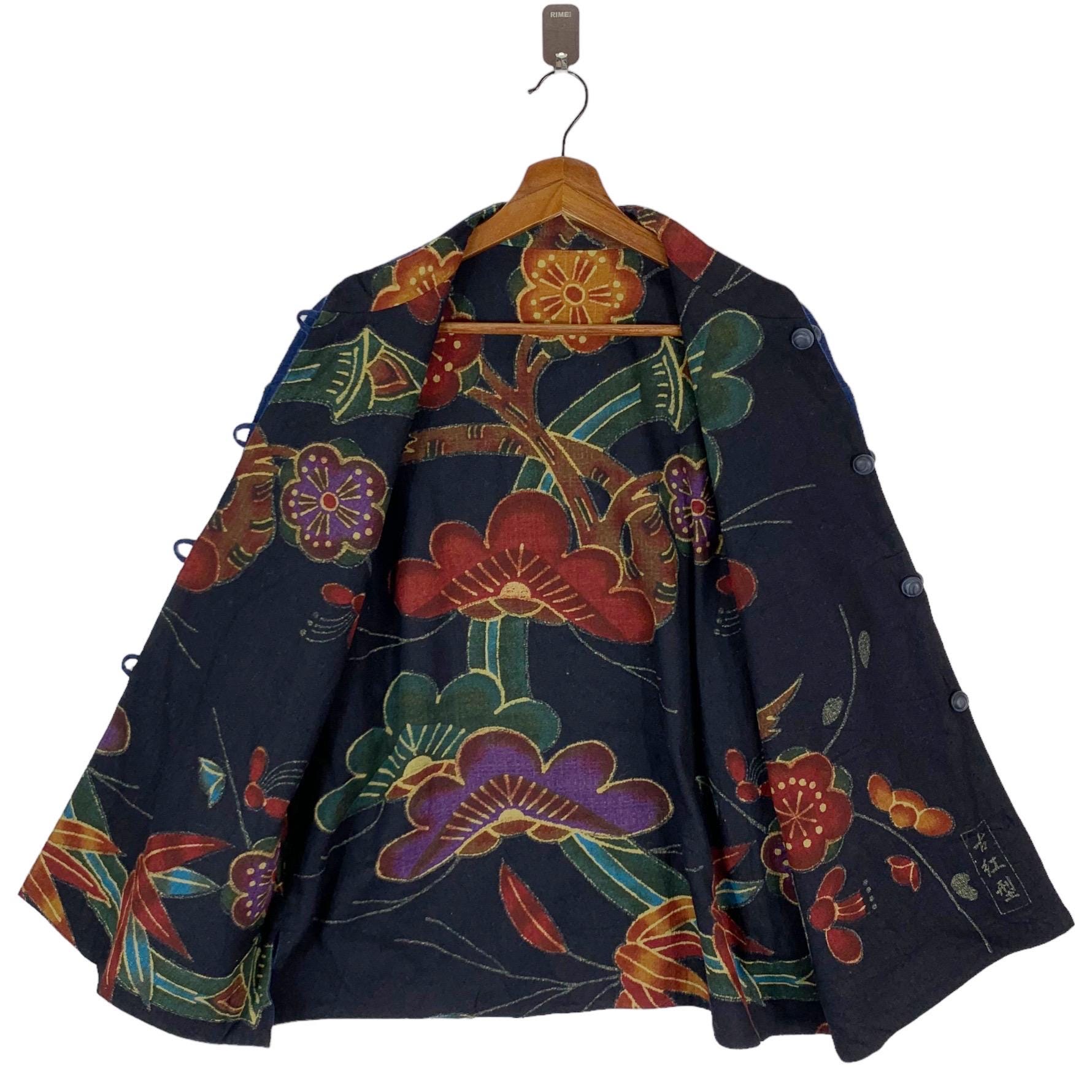 Vintage Indigo Japanese Brand Reversible Chinese Style Vintage Indigo Japanese Brand Reversible Chinese Style