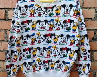 Vintage 90-tals Musse Pigg-familjen Walt Disney-tröja, mellanstorlek