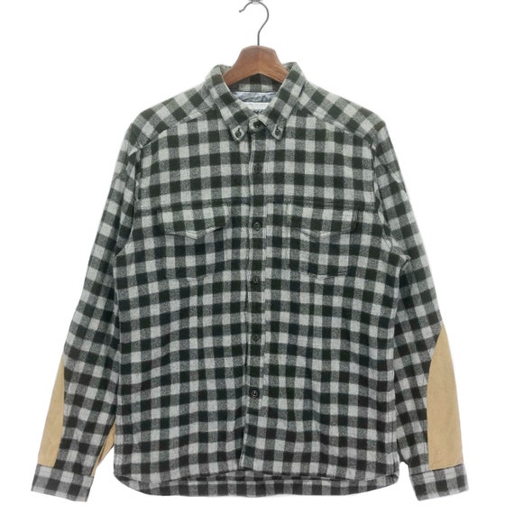 Vintage Japanese Brand White Mountaineering Tartan Patch Work 