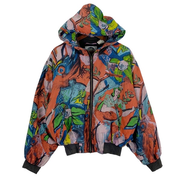 Vintage Silk Pop Art Artist Fullprint Hoodie Bomber Jacket