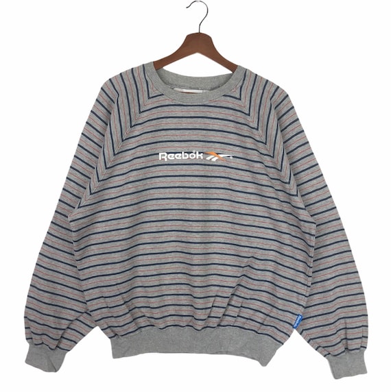 Vintage Reebok Striped Crewneck