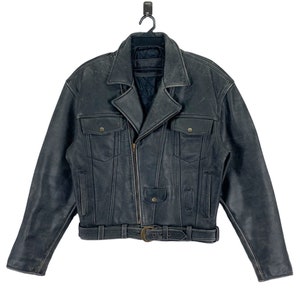 vintage B’s Leather Bikers Veste en cuir double poitrine Hero