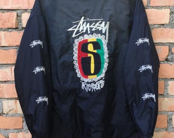 Rare!!! Stussy Jacket Light Varsity Bob Marley