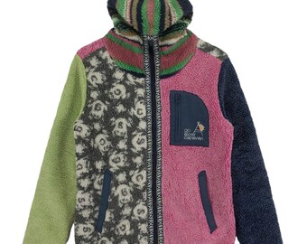 Chaqueta con capucha de sherpa polar multicolor Vintage Go Slow Caravan