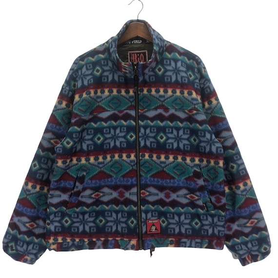 Buy Vintage 90s Big Field Fishing Fleece Multicolor Sweater Online