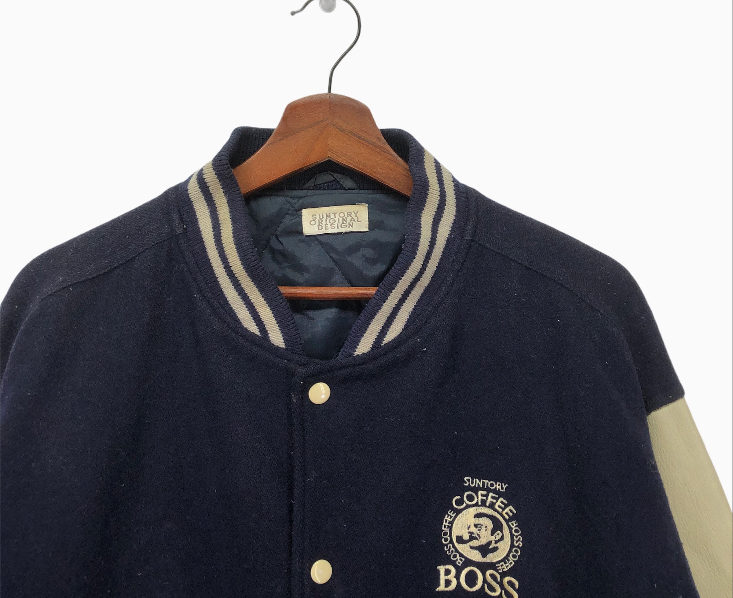 Vintage Suntory Boss Coffee Varsity Bomber Jacket - Etsy Vintage Suntory Boss Coffee Varsity Bomber Jacket - Etsy