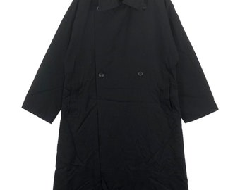 Vintage Designer Yohji Yamamoto+Noir Black Long Coat