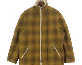 Vintage 60s Pendleton Shadow Tartan Wool Zipper Jacket
