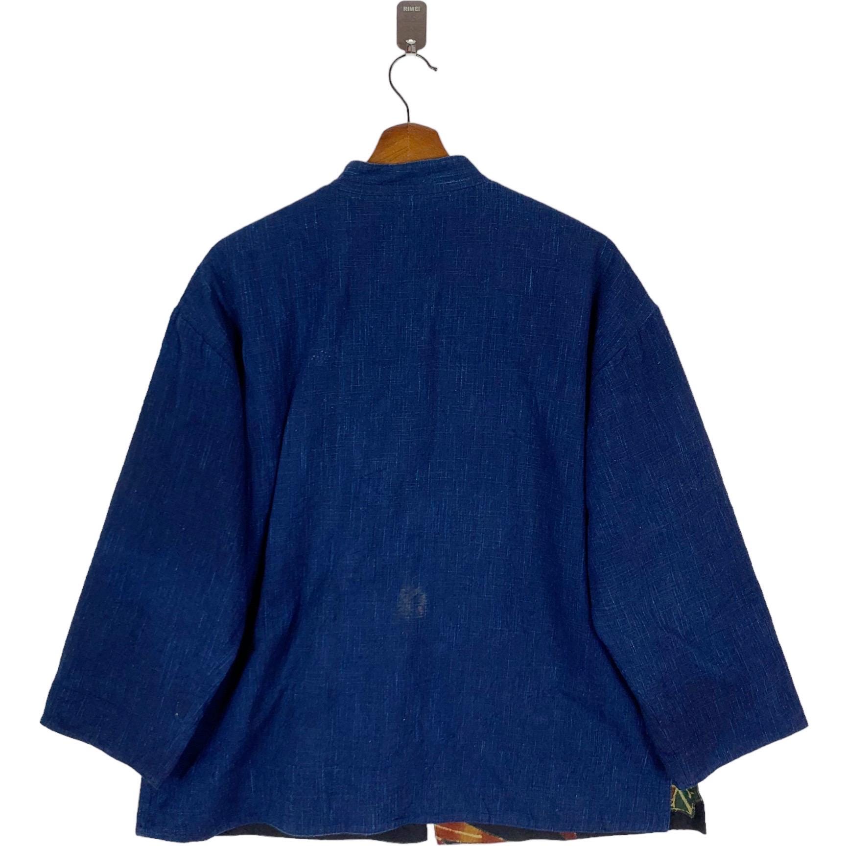 Vintage Indigo Japanese Brand Reversible Chinese Style Vintage Indigo Japanese Brand Reversible Chinese Style