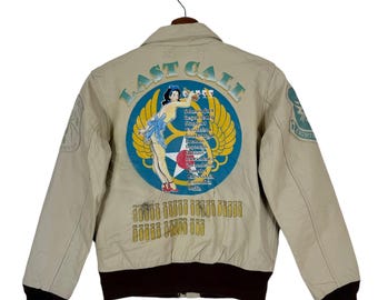 Kurtka skórzana typu bomber vintage Avirex USA typu A-1
