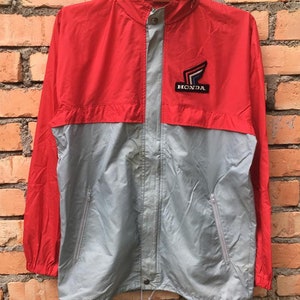 Rare!!! Vintage HONDA Jacket Motorsports Long Sleeve Honda Racing Team Colour Block Light Jacket