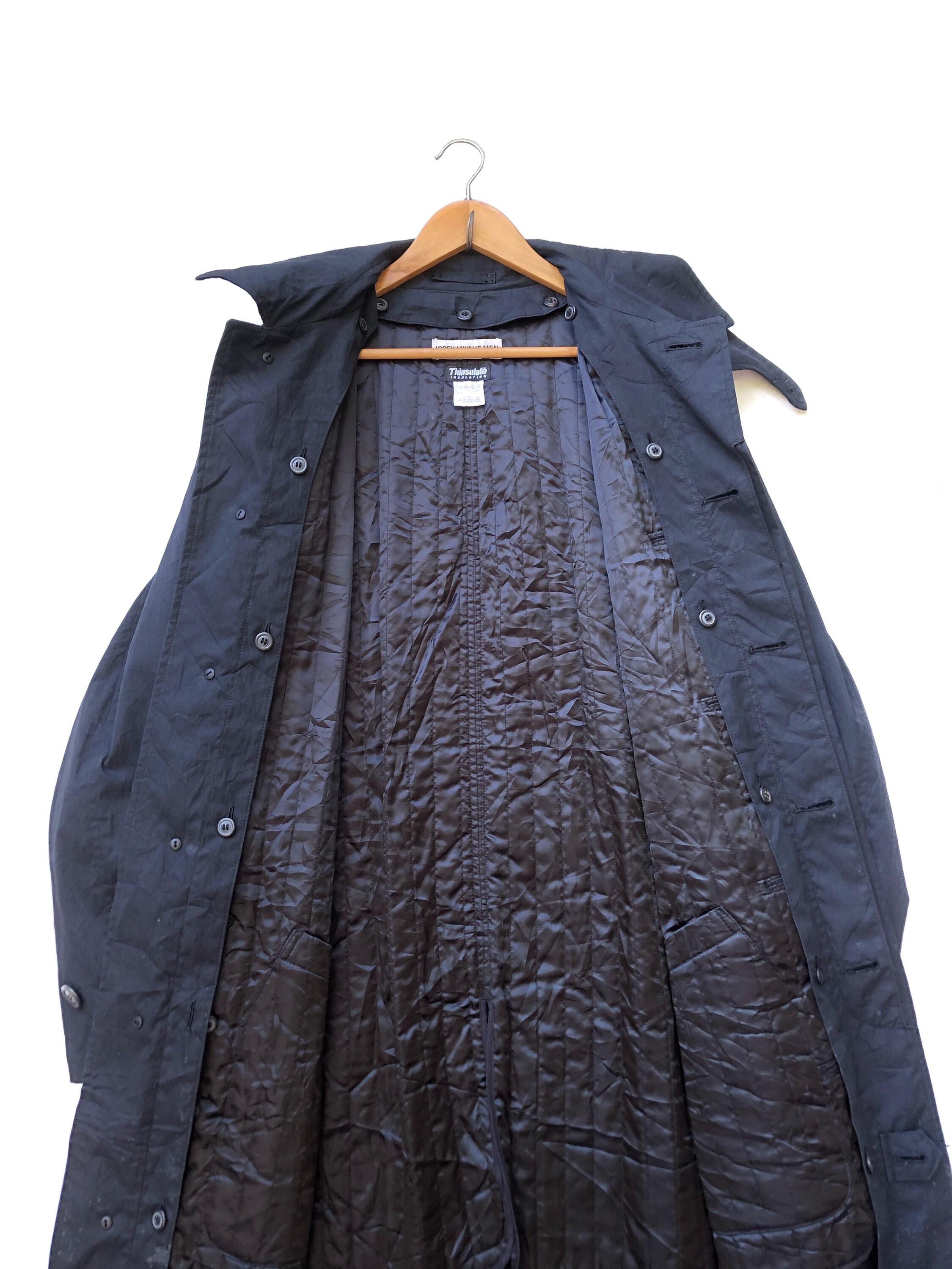 Vintage Issey Miyake Men Long Trench Coat Black Colour