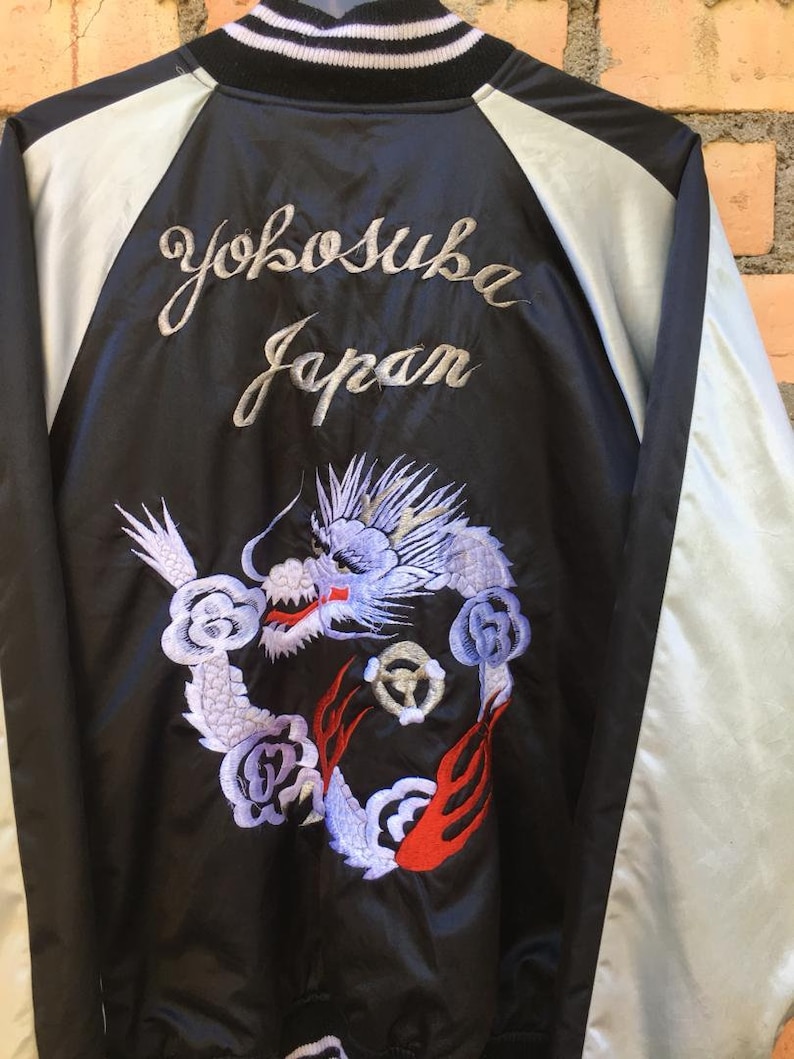 Rare Vintage Sukajan Yokosuka Japan Jacket Satin Large Size - Etsy