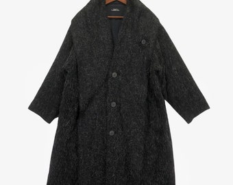 Vintage 80s ISSEY MIYAKE PERMANENTE Mohair Button Coat