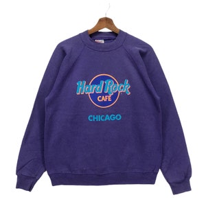 Vintage 90s Hard Rock Cafe Chicago Crewneck tamanho grande