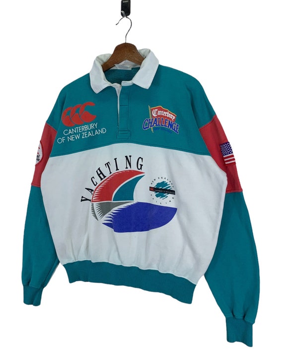 90s CANTERBURY OF NEW ZEALAND ラガーシャツ Vintage 90s Canterbury of New Zealand Yachting Rugby Medium