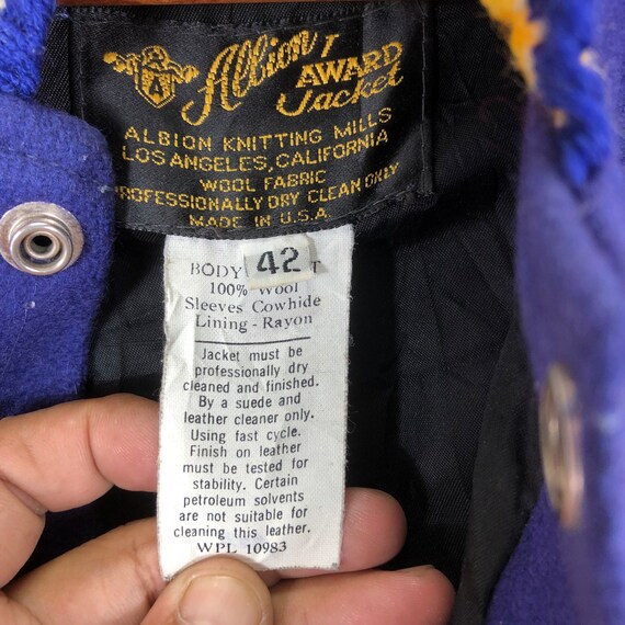 Vintage Albion Knitting Mills Award Varsity Leather Bomber Jacket