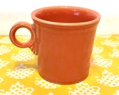 Paprika Fiesta Mug, Burnt Orange Homer Laughlin Fiesta Coffee Cup, Paprika Ring Handle Fiesta Coffee Mug