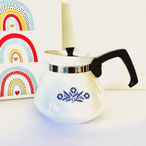 Vintage Cornflower Blue Tea Kettle - 6 Cup CorningWare Classic