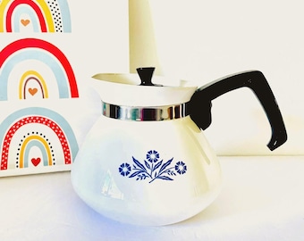 Corning Blue Cornflower Blue 6 Cup Tea Kettle