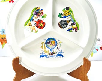 Le Ballon Porcelain Appetizer Plate, Hot Air Balloon Design (11.25")