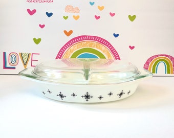 Pyrex Compass Snack Server Dish, Pyrex Compass Divided Baking Dish With Lid, Pyrex Compass Cinderella, Pyrex Compass Duet Divided Dish & Lid