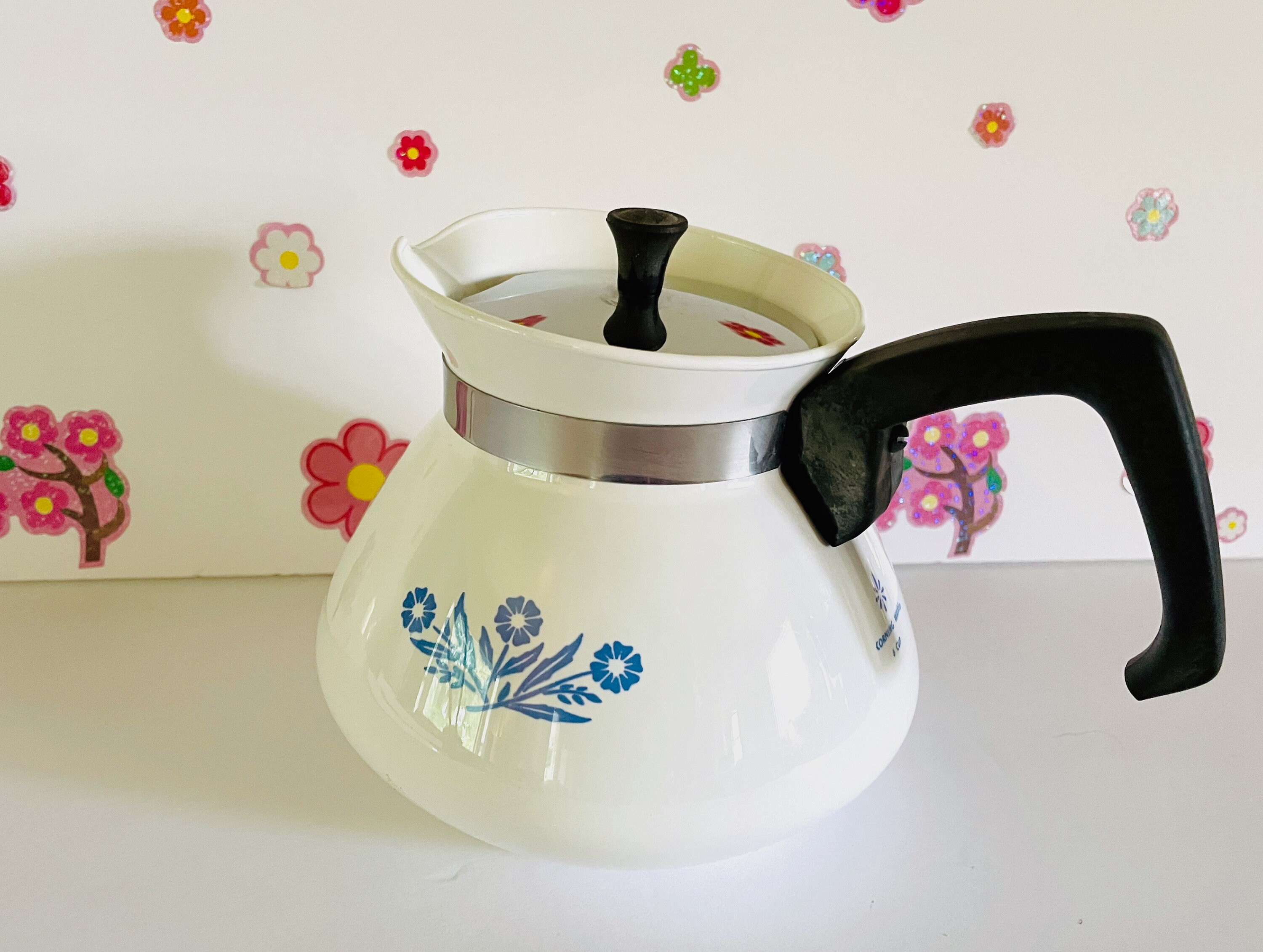 Corning Blue Cornflower Tea Kettle Corningware Cornflower Etsy