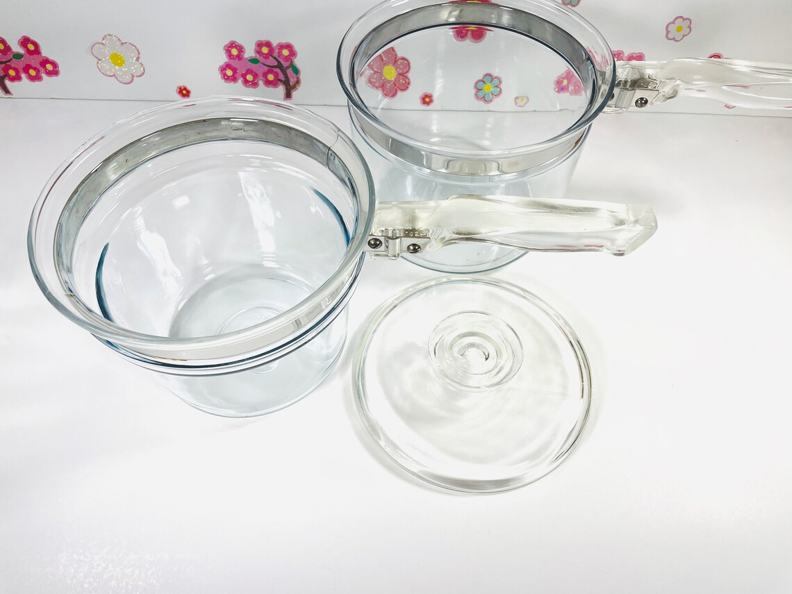 Pyrex Flameware Double Boiler Vintage Glass Double Boiler Etsy