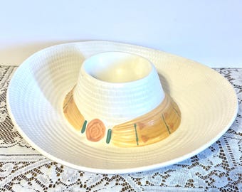 Sombrero Chip and Dip Server: Vintage Treasure Craft - Mexican Fiesta Bowl