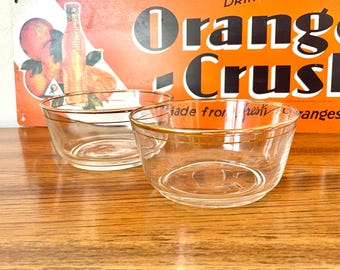 Vintage Libbey Berry Bowls - Mid Century Gold Trim Dessert Size