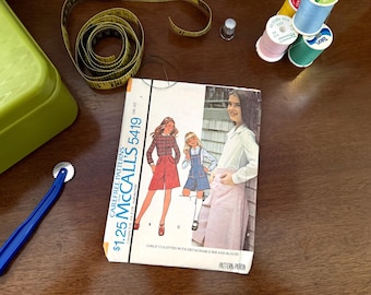 Brooke Shields McCall's 5419 Sewing Pattern, UNCUT Girls' Culottes and Blouse Size 7