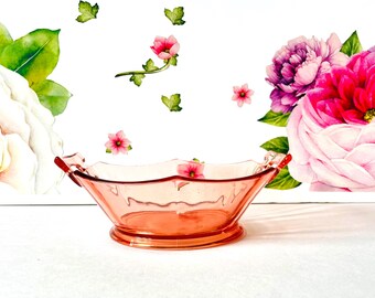 Imperial Glass Molly Pink Mayonnaise Bowl, Small Pink Depression Glass Bowl, Small Pink Sauce Bowl, Pink Whipped Cream Bowl