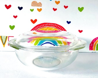 Excellent Condition Like New Clear Pyrex 024 Casserole, Pyrex 2 Quart Domed Lid Covered Casserole, 1950's Round Pyrex Covered Dish