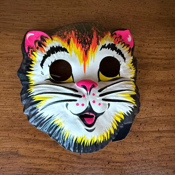 Máscara de gato de Halloween icónica de Scary Kitty de los años 60