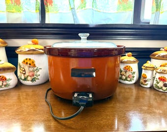 Large Vintage 1970s Wear-Ever Pokey Pot Slow Cooker - 5.5 Quarts Removable Crock Model #38035