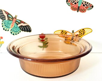 Pyrex Casserole Dish, Amber Vision V-30 Baker | Glass, Corning USA | 3/4 Quart, 8In X 2.5In