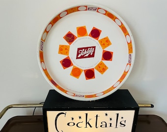 Mid Century Schlitz Beer Pub Tray, The Beer That Made Milwaukee Famous Bar Tray, 1960s Breweriana, Collectable Schlitz Milwaukee Bar Tray