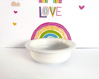 1980s Vintage Homer Laughlin White Fiesta Vegetable Bowl