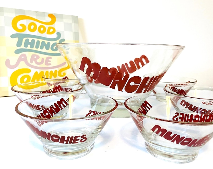 Featured listing image: Vintage Munchies Snack Bowl Set: 7 Pieces for Movie Night